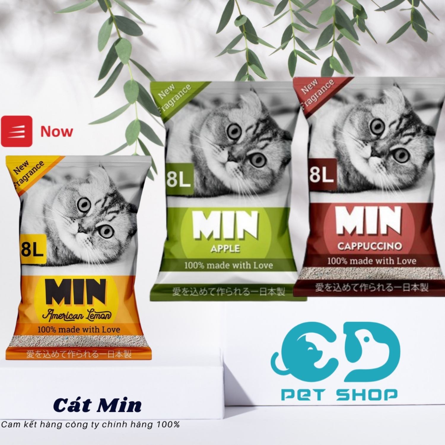 Cát MIN 8L - Cát vệ sinh cho mèo - Cát đất sét vệ sinh cho mèo đủ mùi