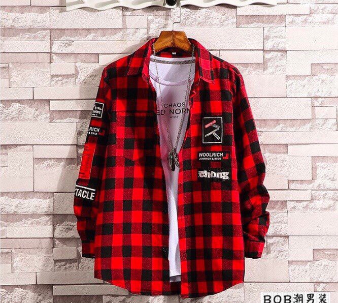 Áo khoác sơmi cao cấp sọc caro unisex Nam Nữ Freesize Dưới 65KG AK55