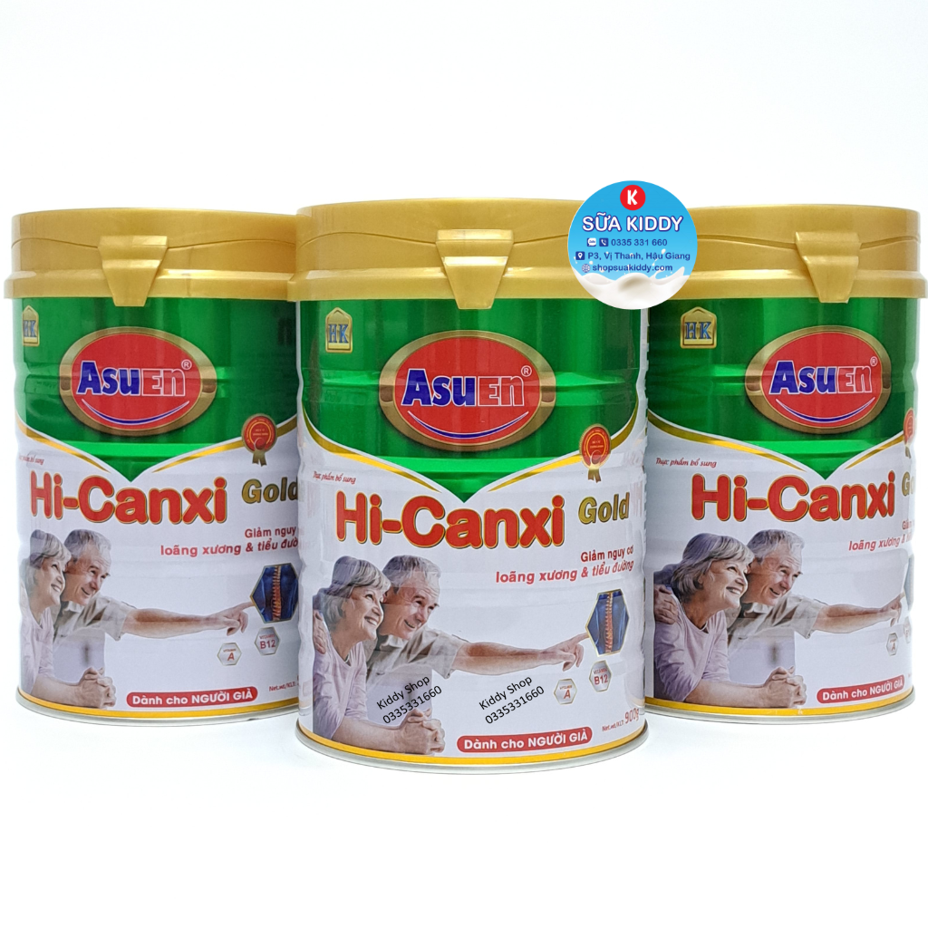 Sữa can xi cho người già Asuen Canxi Gold ngừa loãng xương tiểu đường lon 900g
