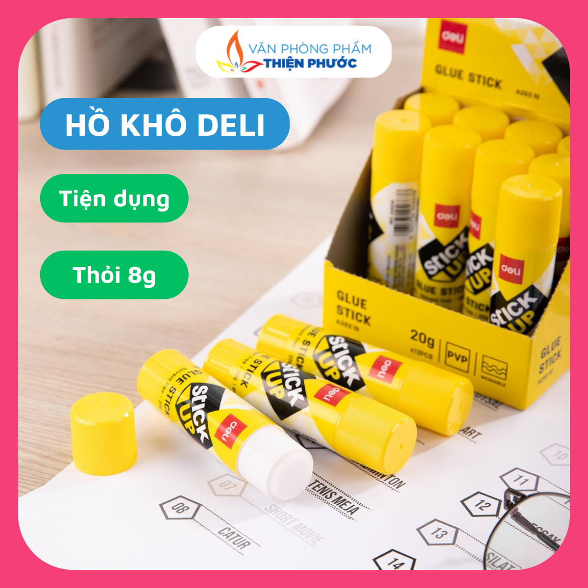 Hồ khô dán giấy deli 7101 sukado
