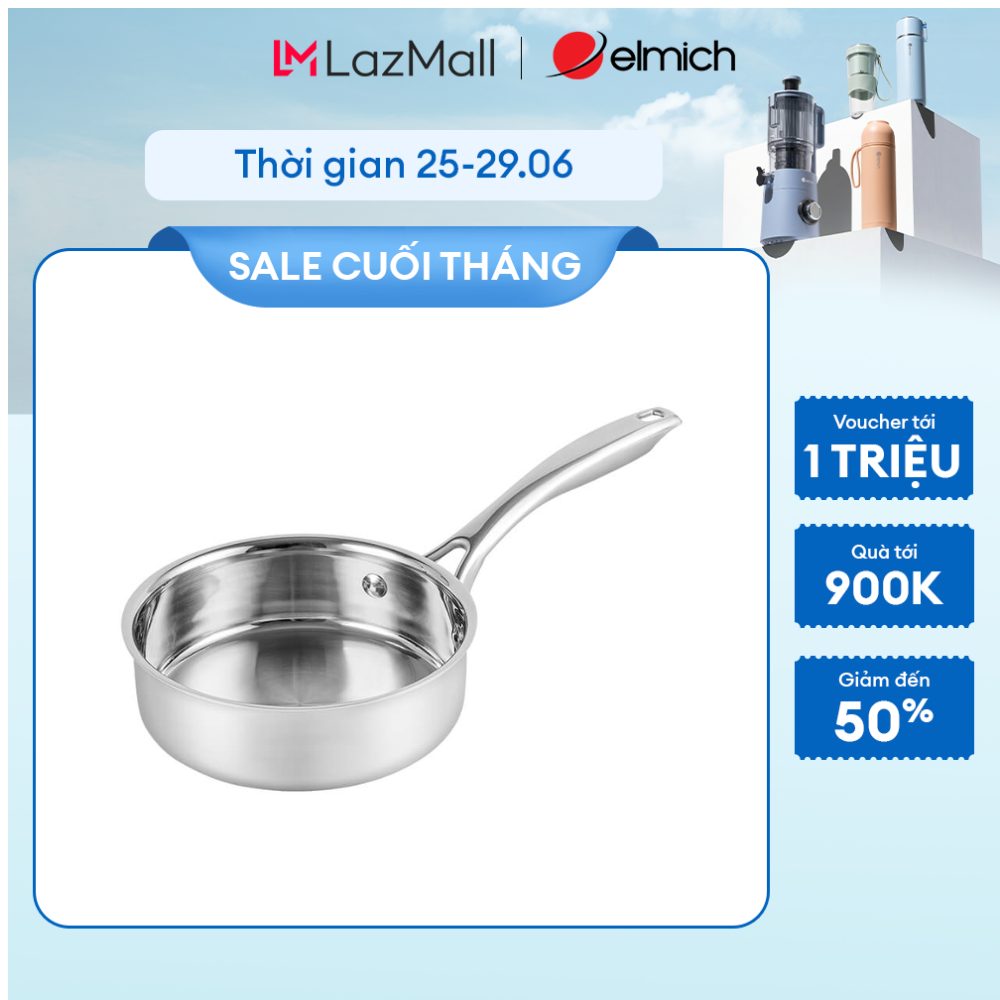 (Chỉ 15-17.07)Chảo inox 3 lớp nguyên khối Elmich Trimax EL 3846OL size 16cm