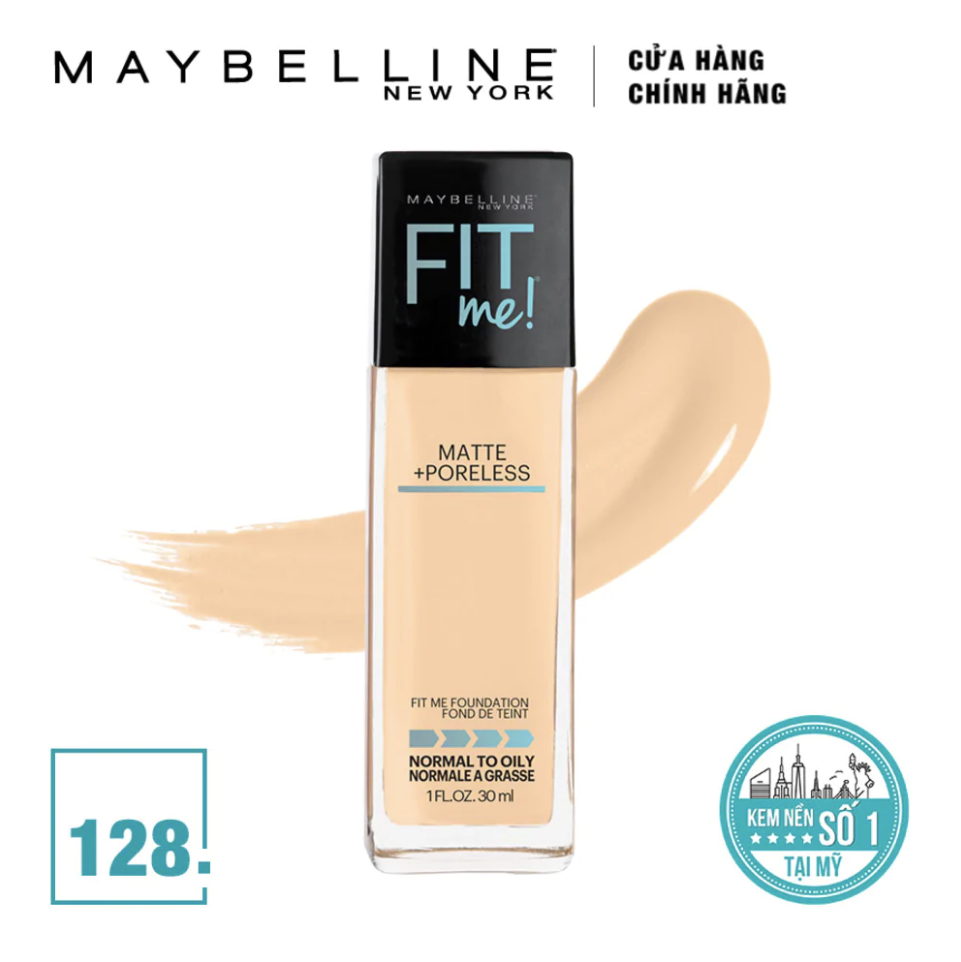 [chính hãng] Kem Nền Mịn Lì Fit Me Matte + Poreless Foundation 30ml (Có Vòi Pump)