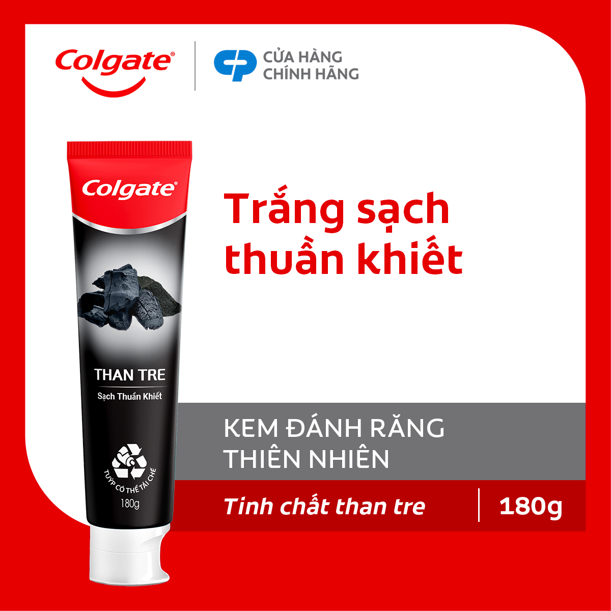 Kem đánh răng Colgate thiên nhiên từ than tre Hàn Quốc 180g