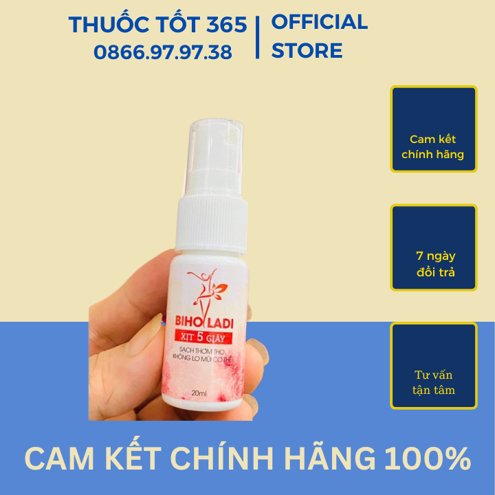 Xịt khử mùi cơ thể biho ladi 5s - ngăn mùi cơ thể, nách, chân, vùng kín