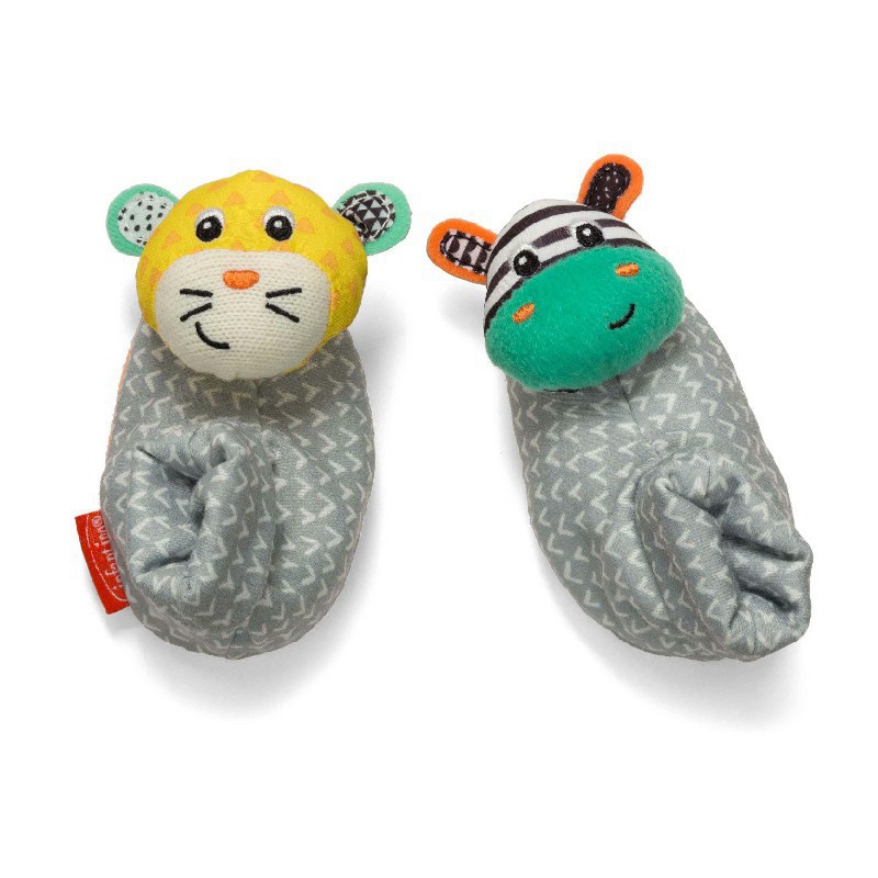 Lục lạc trẻ em tất chân hình ngựa vằn và chú hổ xinh infantino 6893