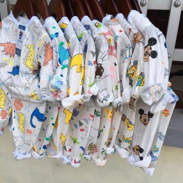 Bộ dài tay thu đông cotton giấy cài cúc giữa ( KÈM QUÀ TẶNG )