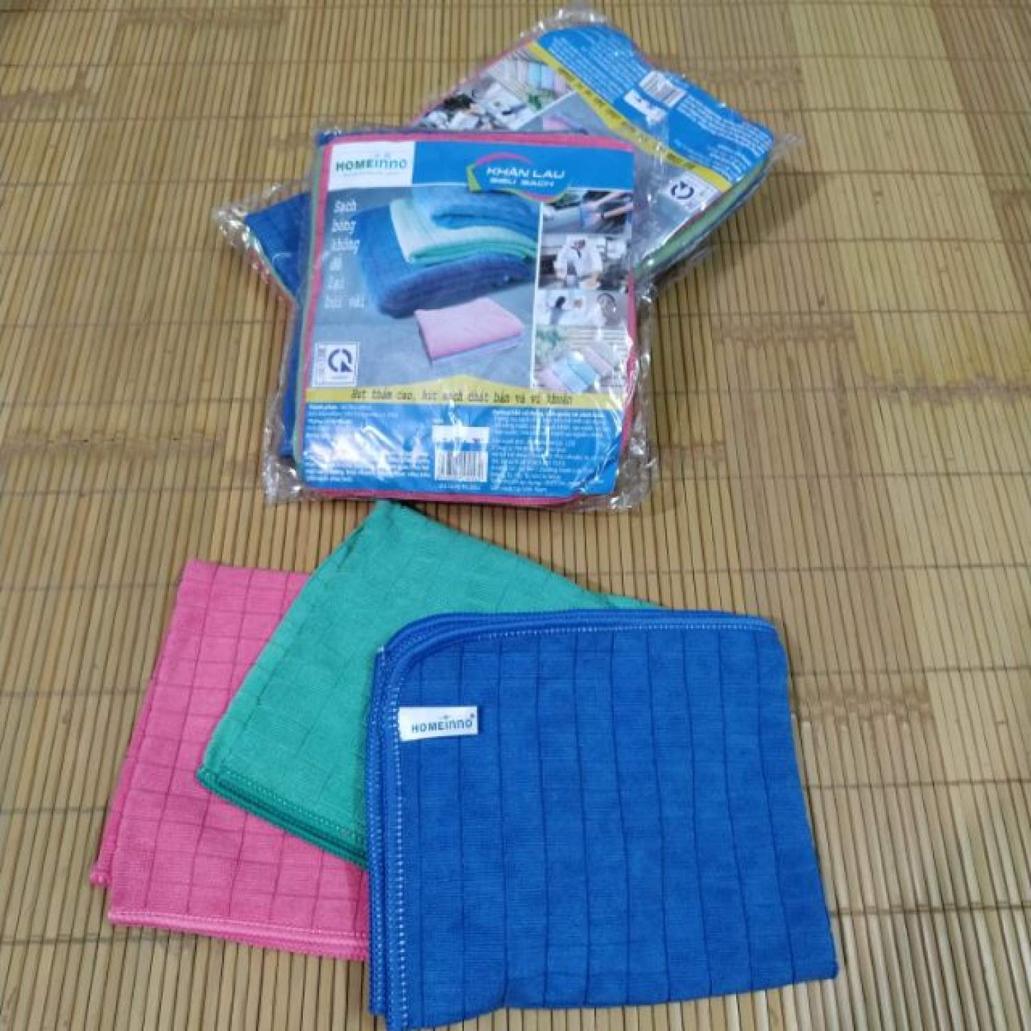 Khăn Lau Homeinno Microfiber cao cấp Đa Năng, chống xước 30 cm x 35 cm