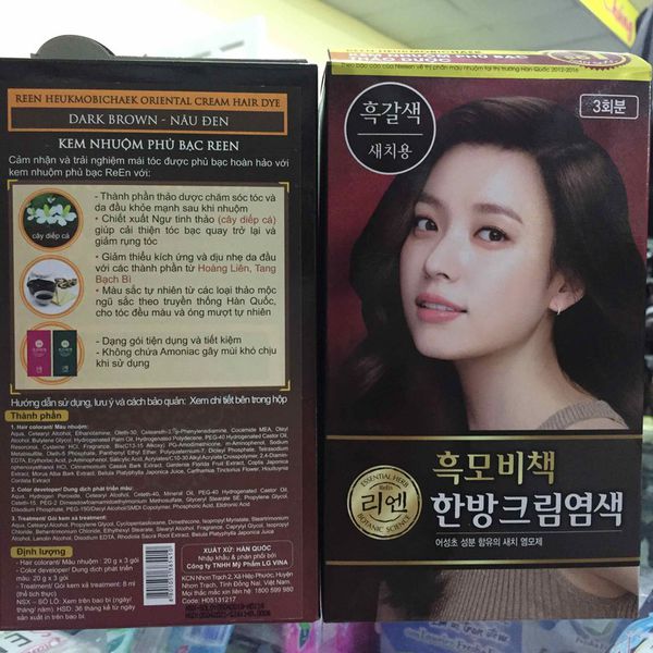 KEM NHUỘM PHỦ BẠC THẢO DƯỢC REEN NÂU TỰ NHIÊN HÀN QUỐC