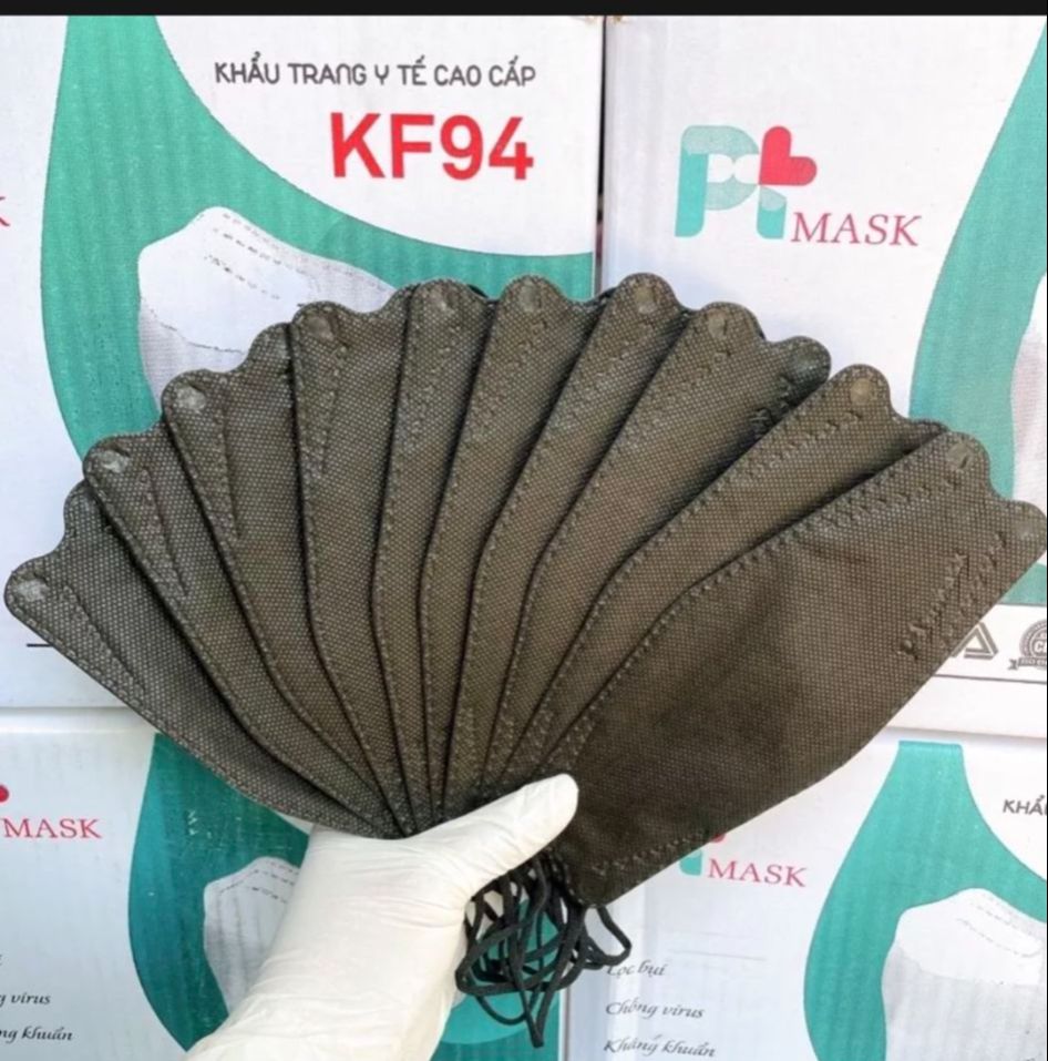 Sỉ thùng 300 chiếc khẩu trang kf94 màu đen - kf94 đen 4 lớp