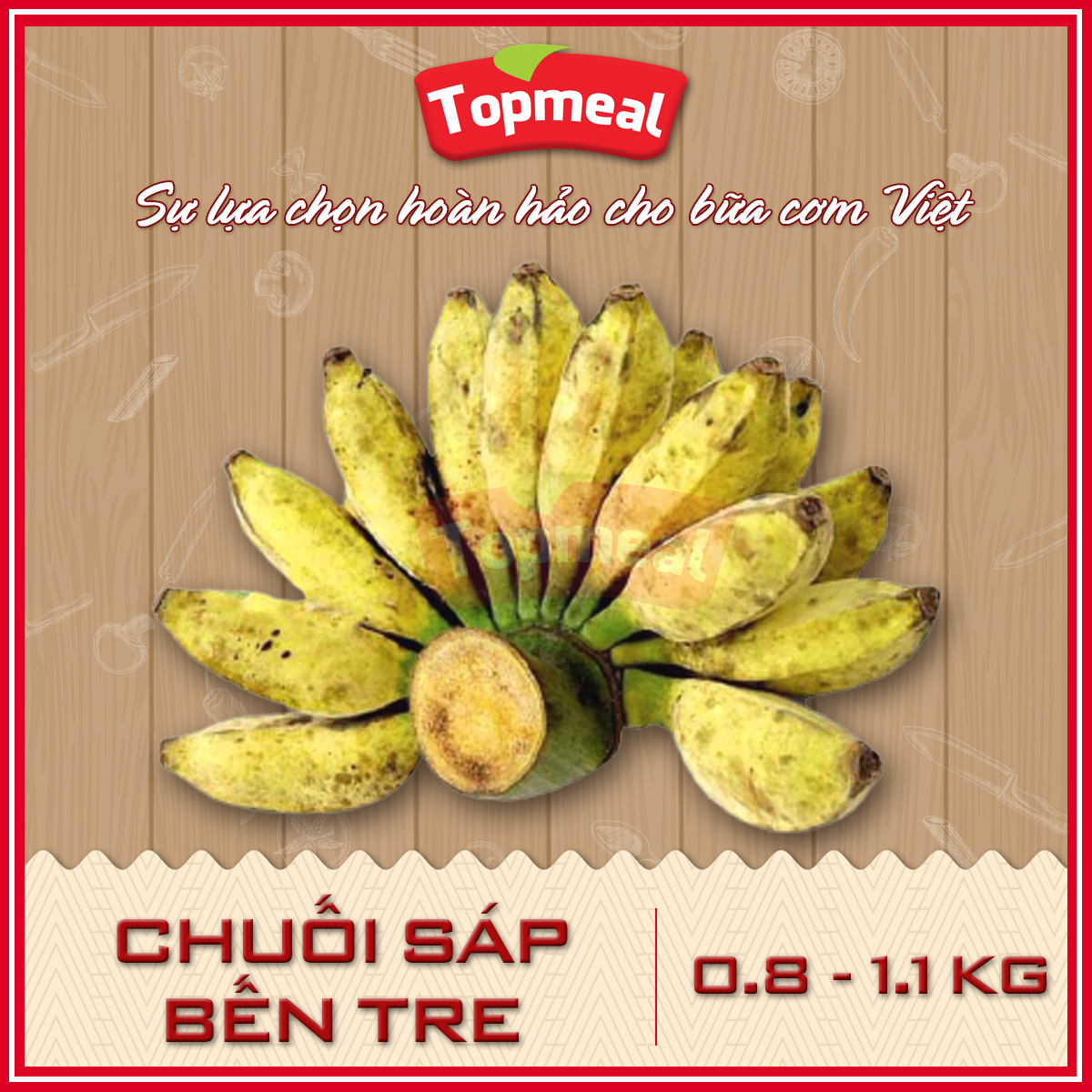 HCM - Chuối sáp Bến Tre (0.8 - 1.1 kg) (Giao xanh/chín ngẫu nhiên tùy đợt hàng) - [Giao nhanh TPHCM]