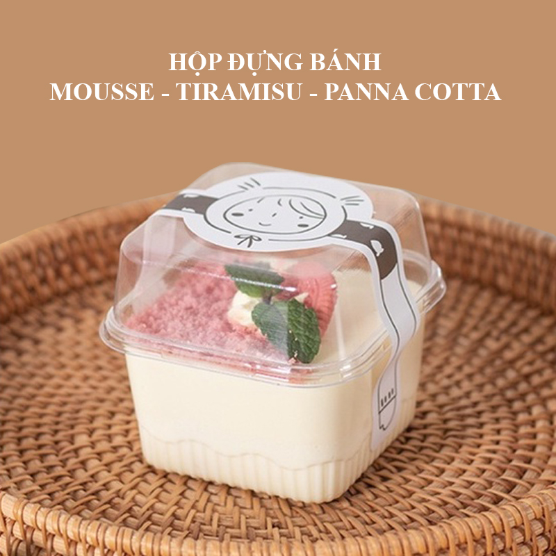 Hủ nhựa đựng bánh mousse, tiramisu, panna cotta XY585 trong suốt