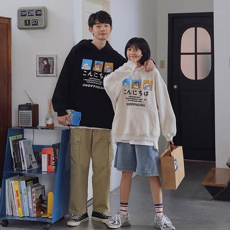 【HOT SALE】 Áo Hoodie UNO Nam Nữ Unisex Chất Nỉ Ngoại PE Form Basic Phong Cách Hàn Quốc Nón 2 Lớp THE POSE