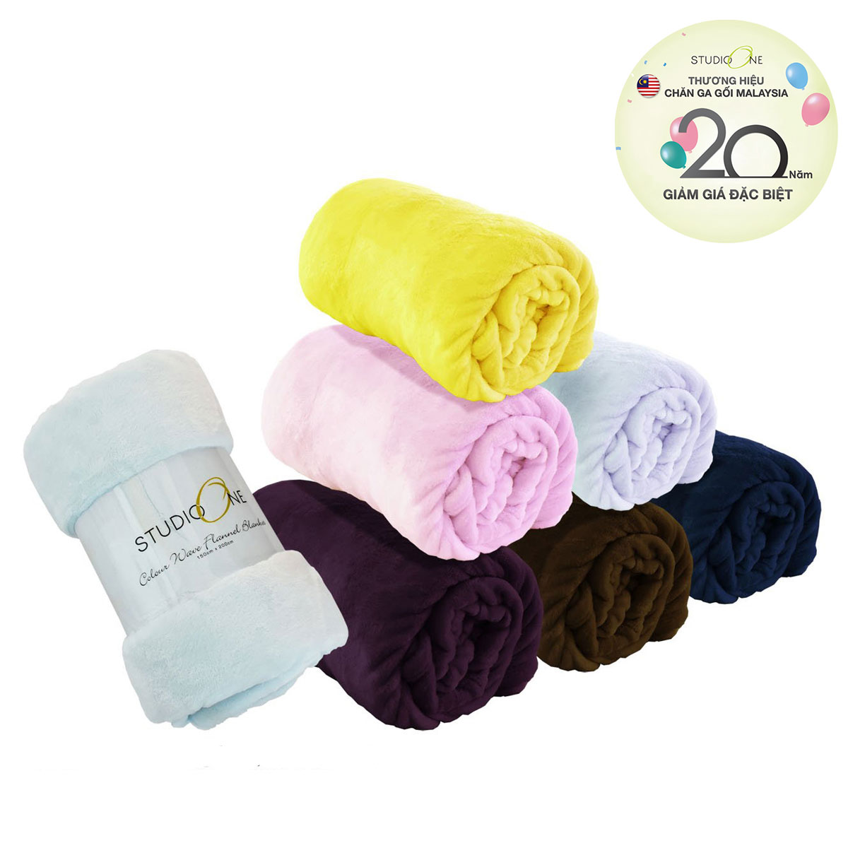 Chăn Studio One Colour Wave Flannel