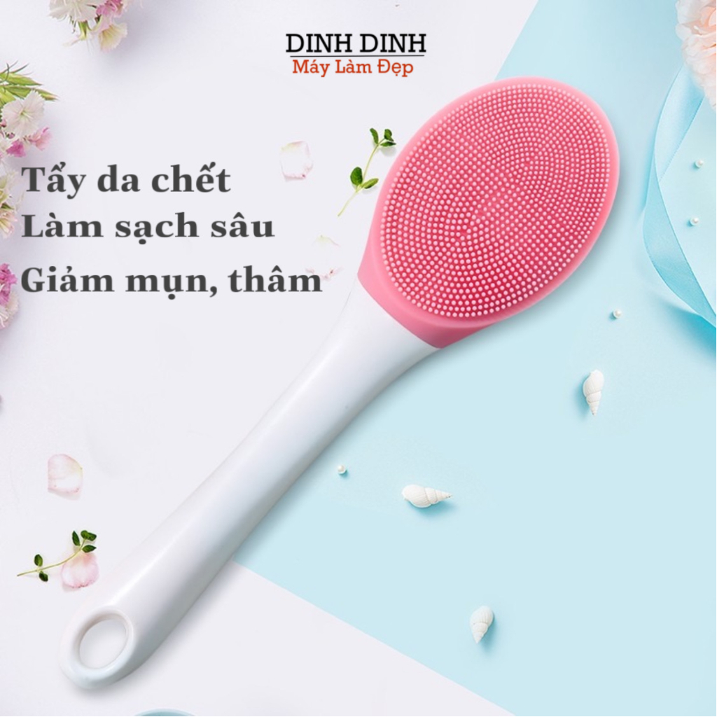 Máy tắm silicon, cây chà lưng, cọ tắm silicon kháng khuẩn- Tẩy da chết body, giảm mụn lưng, giảm mụn, viêm lỗ chân lông - Dinh Dinh máy làm đẹp