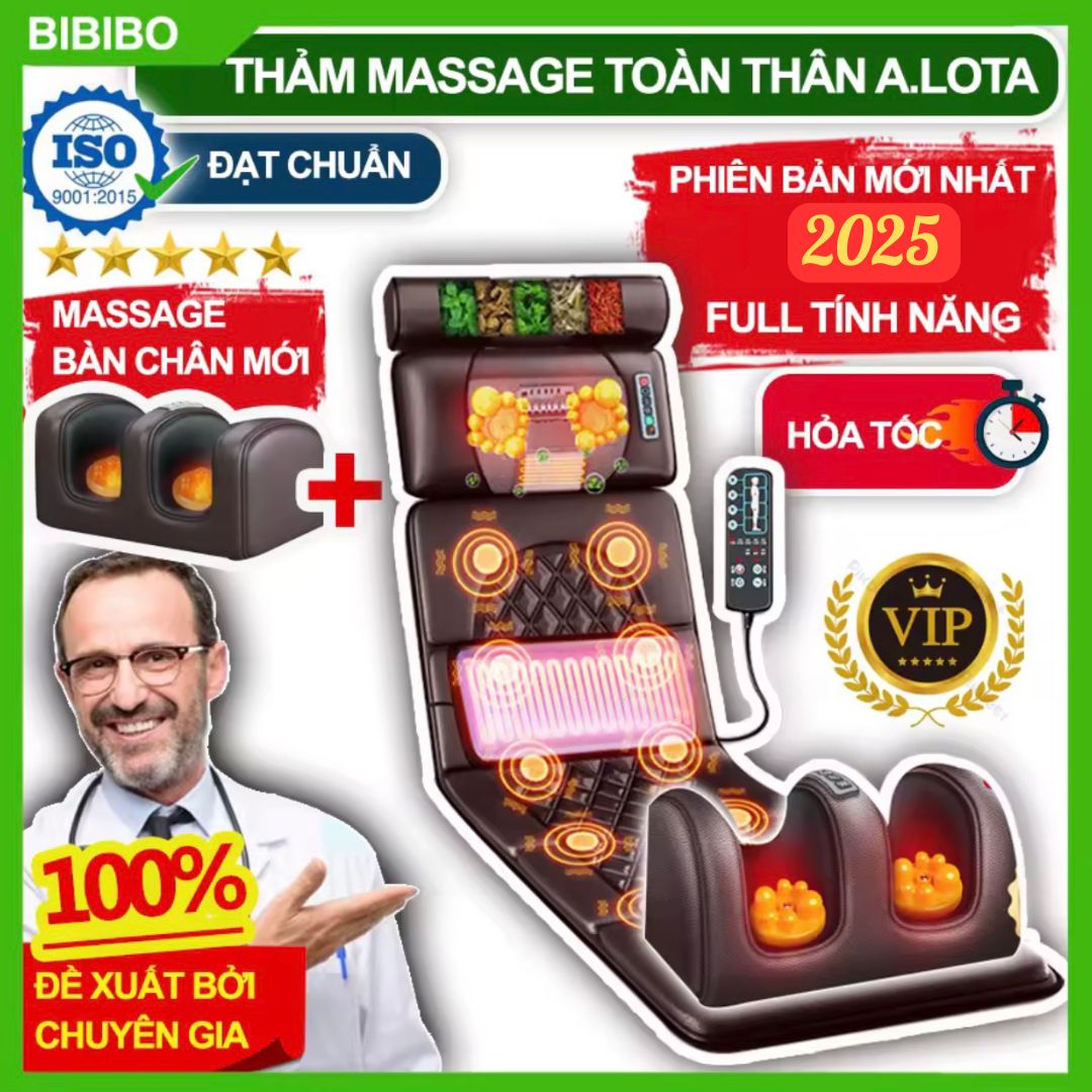 Nệm massage toàn thân ALOTA N23 kèm massage chân, tích hợp các chức năng của một chiếc ghế massage g