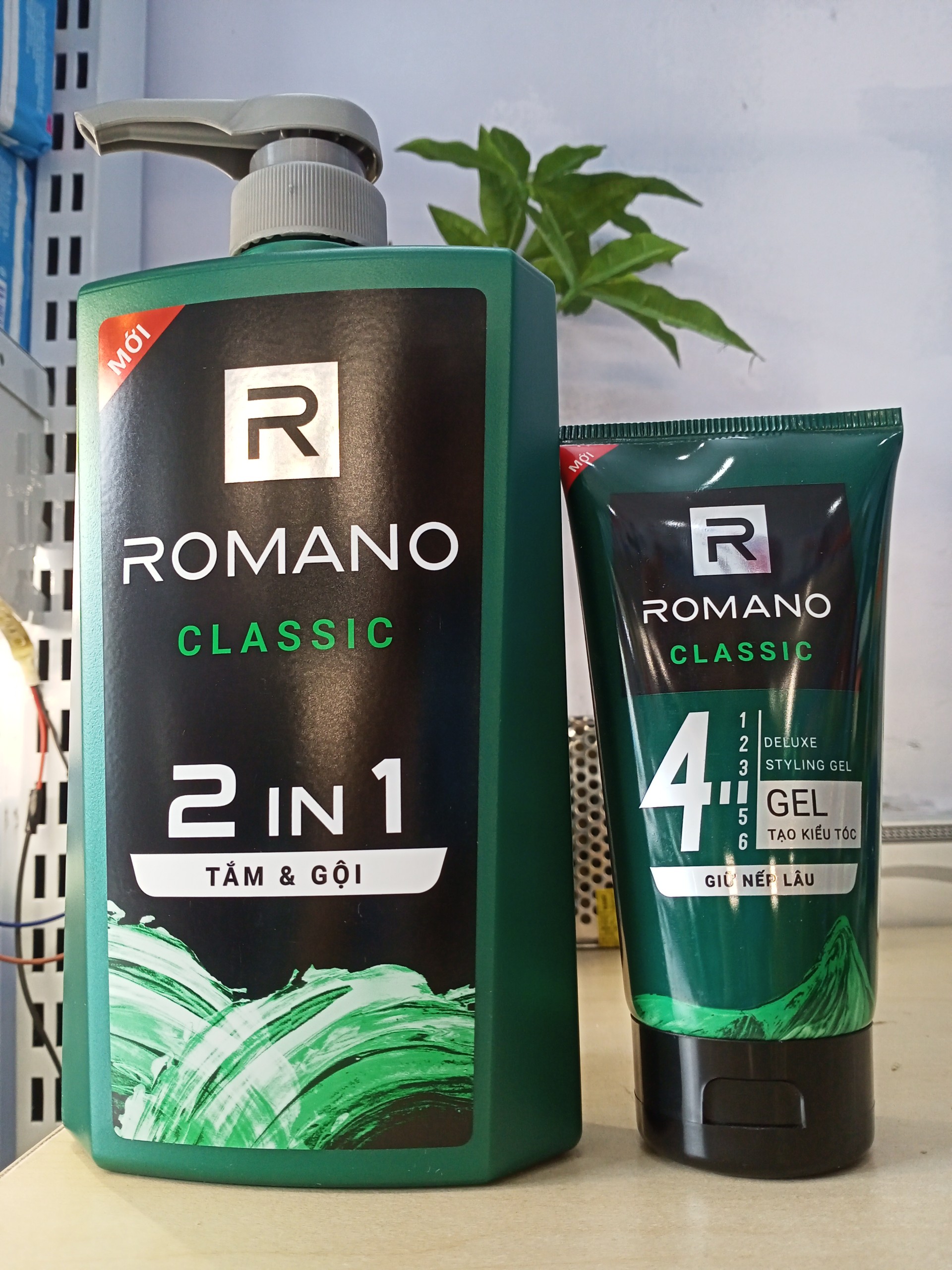 Combo romano tắm gội 2 in 1 650g + gel tạo kiểu romano 150g