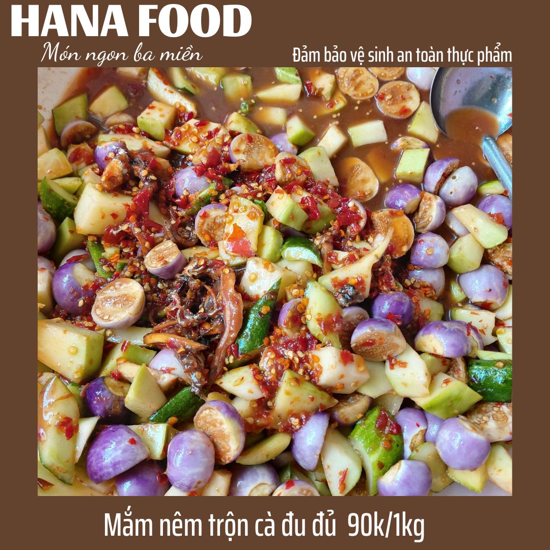 Mắm nêm trộn cà đu đủ hủ 500g - mắm cô linh