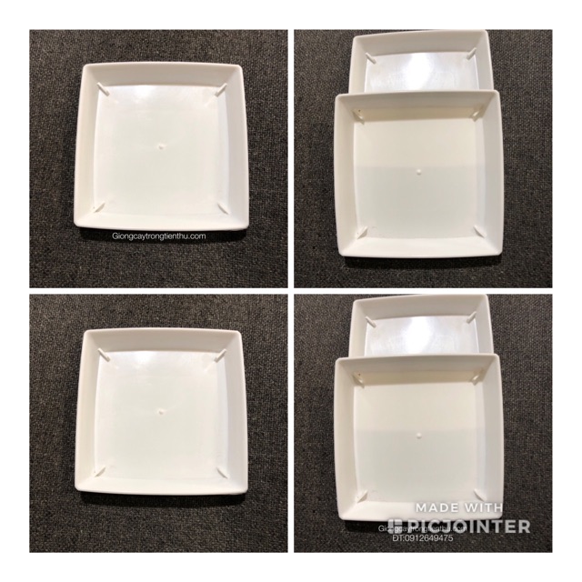 SET 10 KHAY ĐĨA VUÔNG LÓT CHẬU CÂY CẢNH 15cm
