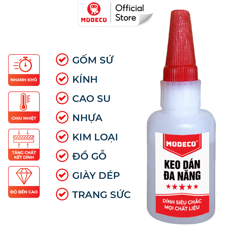 Keo Dán Đa Năng Siêu Dính Mọi Chất Liệu Cực Mạnh - Dán Gỗ Thuỷ Tinh Kim Loại Sắt Gốm Sứ Nhựa Vải - Mẫu Mới 2022 Nâng Cấp Chất Keo - Modeco