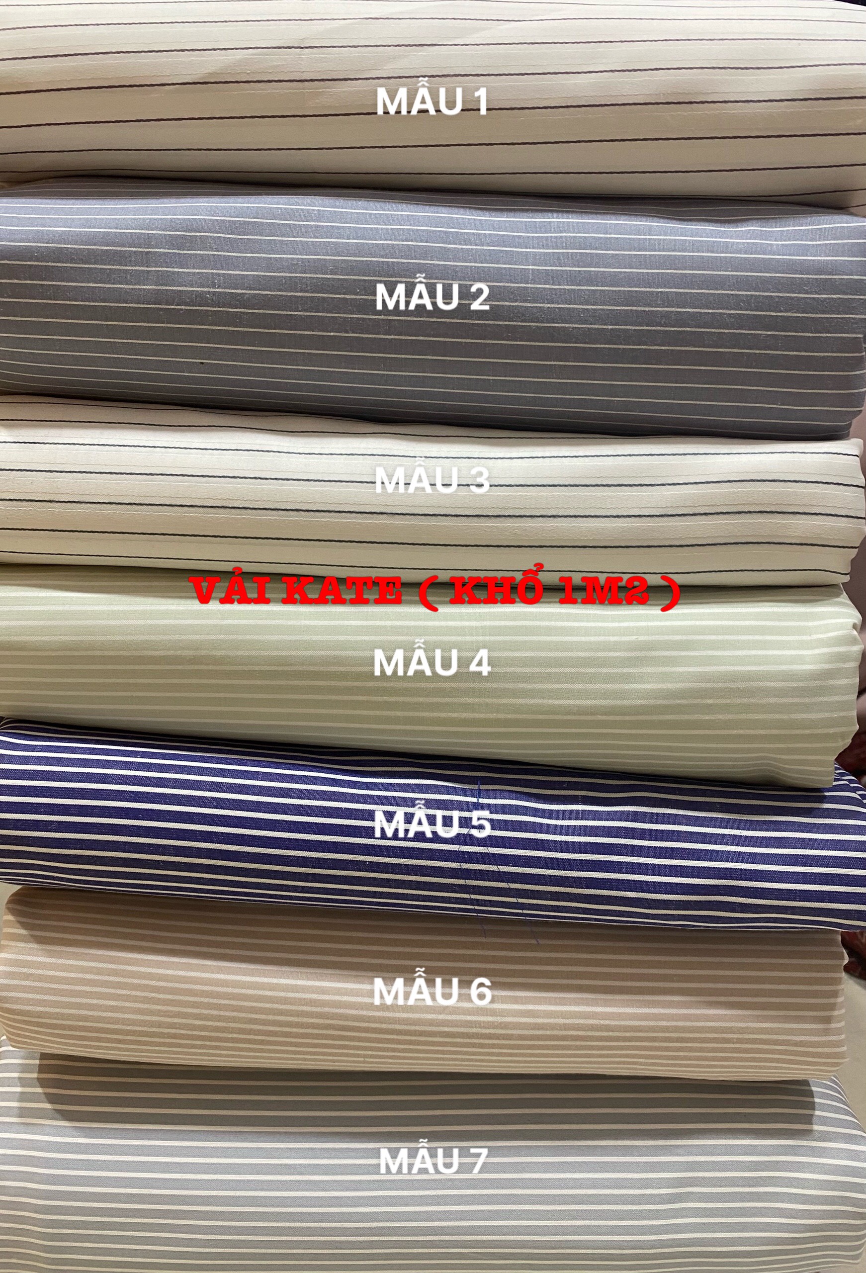 [HCM]VẢI KATE SỌC - HÀNG   (KHỔ 1M2) -DÒNG VẢI CÔNG SỞ