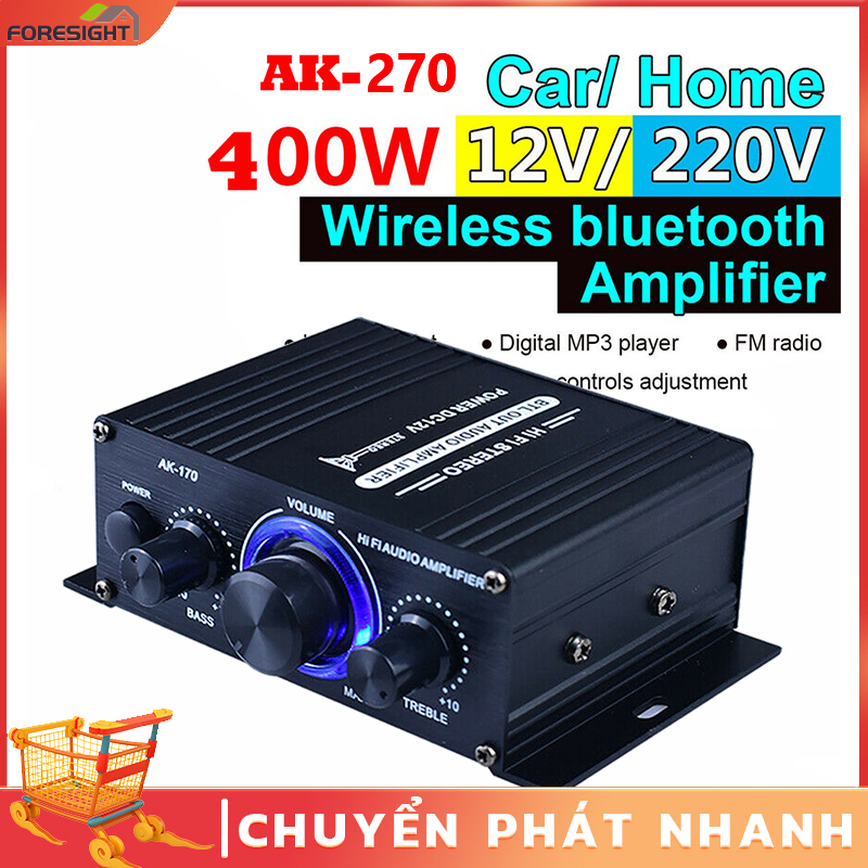 Bộ Khuếch Đại Mini Ak270 400W 12V Bộ Khuếch Đại Âm Thanh Stereo Bluetooth Kỹ Thuật Số Hifi Micro Radio Fm Máy Phát Tại Nhà Xe Hơi
