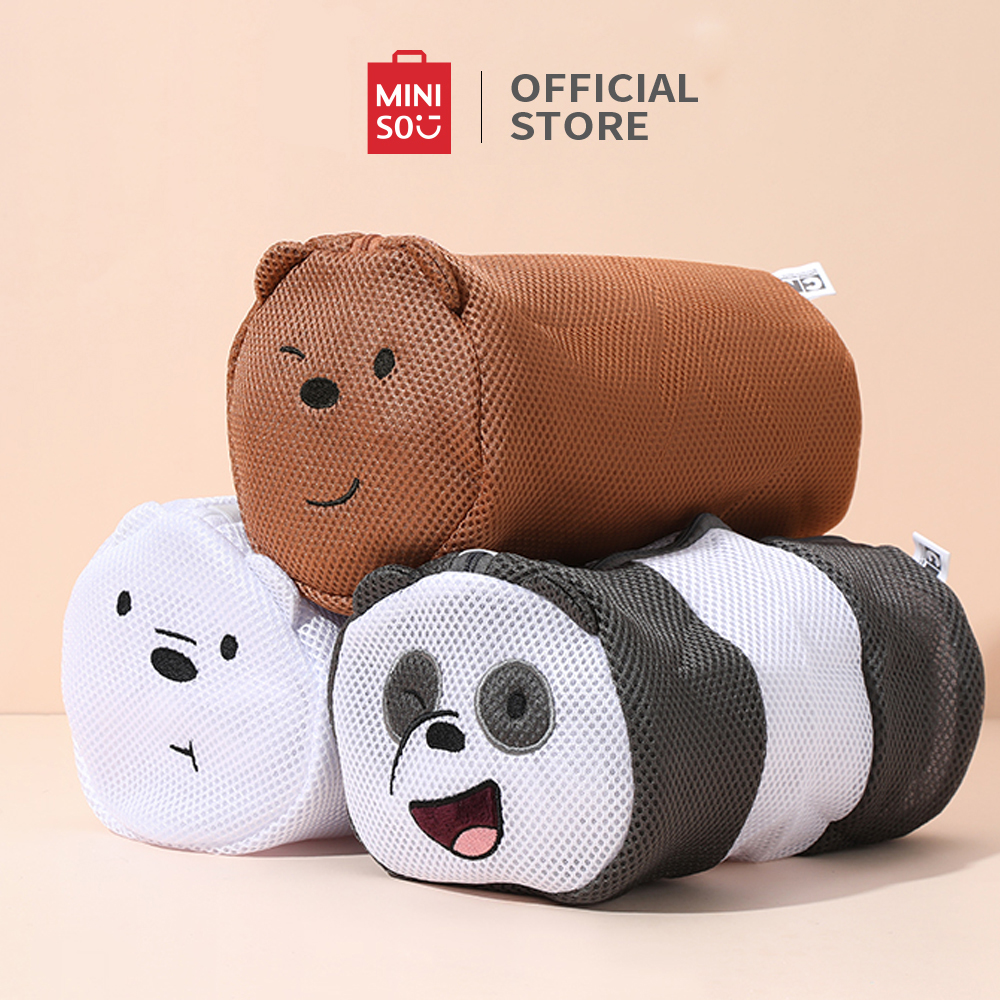 Túi Giặt Máy Giặt Hình Gấu We Bare Bears Miniso chính hãng tiện lợi dễ thương, kích thước 27x15cm - Giao mẫu ngẫu nhiên