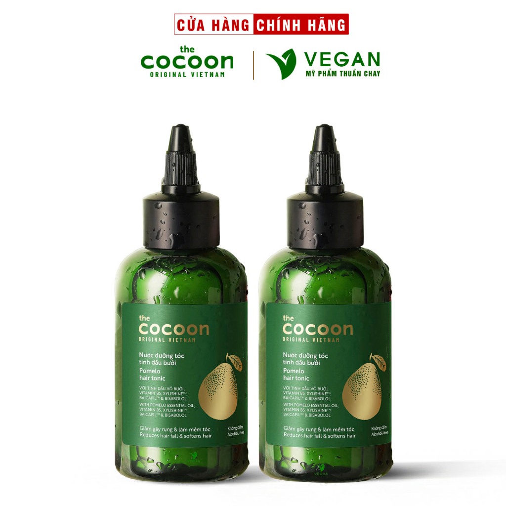 Combo 2 chai Nước dưỡng tóc tinh dầu bưởi Cocoon 140ml/1chai thuần chay