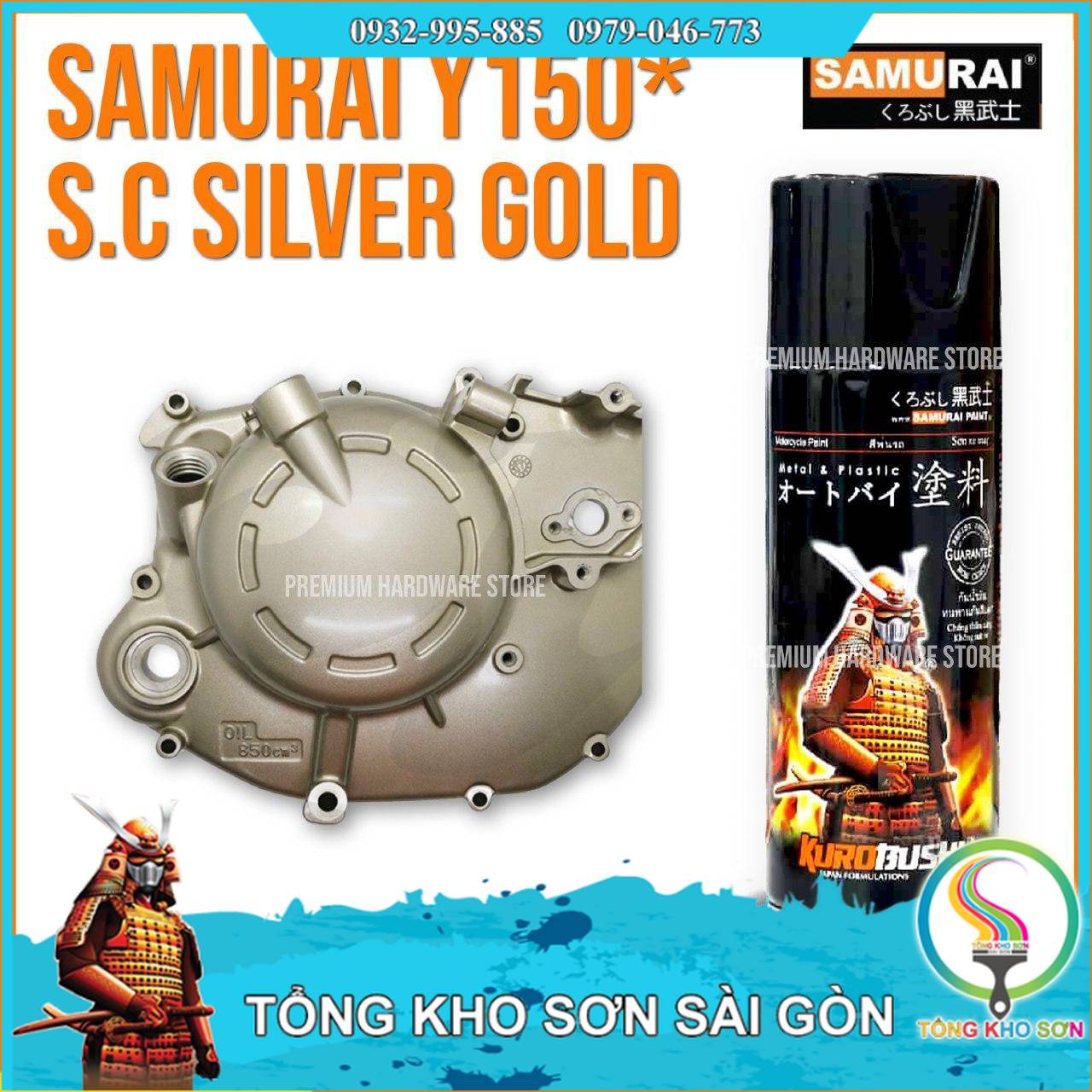 Chai sơn samurai màu vàng bạc sc y150 sơn xịt samurai màu vàng bạc sc, k1kt, 102, 2k04