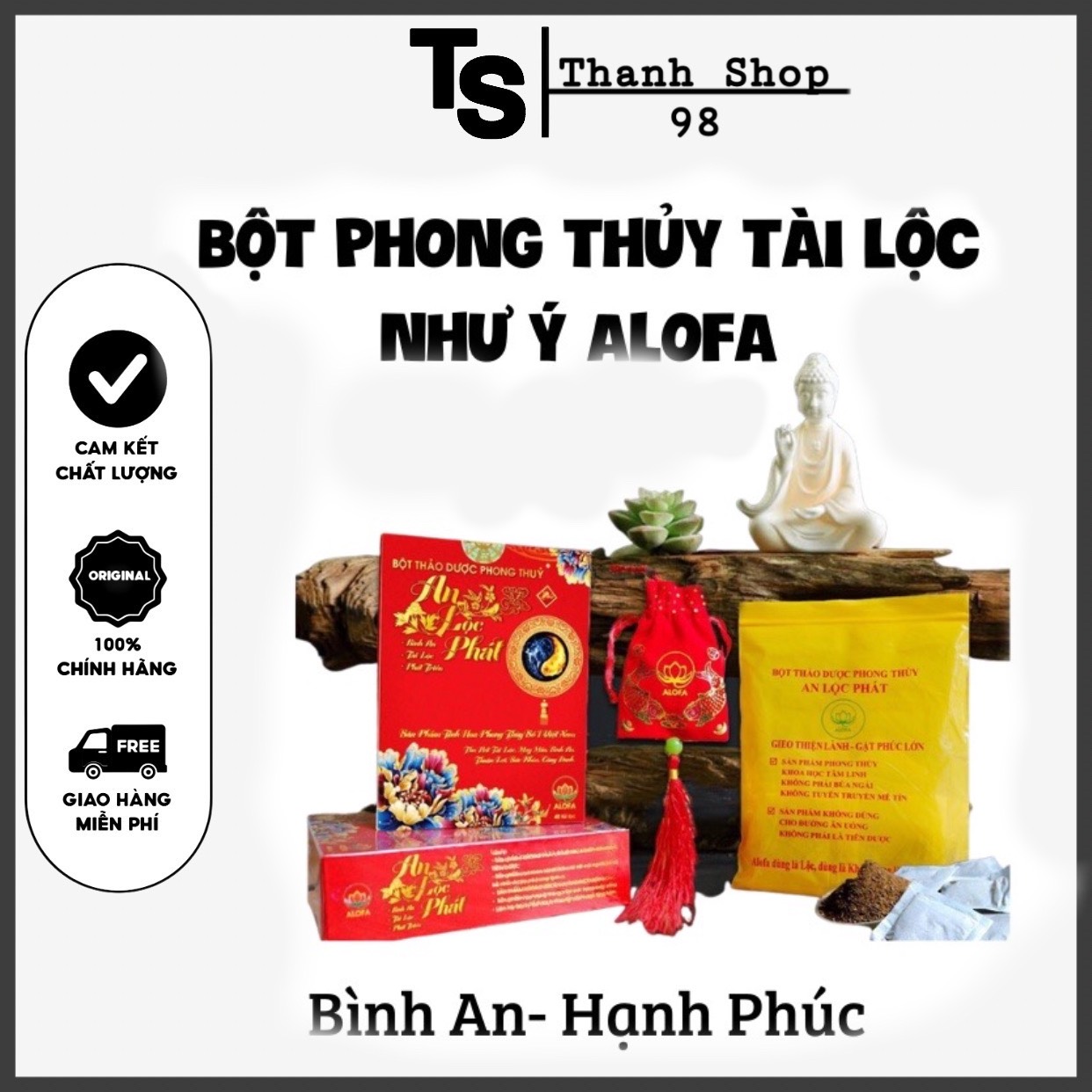 [HCM]Bột phong thủy Alofa bột hút tài lộc may mắn trong làm ăn 20 gói