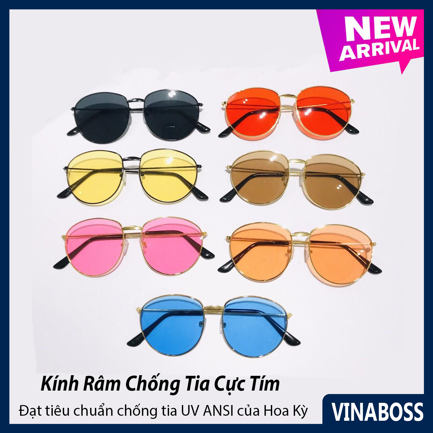 [Tặng Kèm Túi Đựng + Khăn Lau] Kính mát nữ VNHOT206 dáng bát giác siêu sang chảnh đẳng cấp - Mắt kính nữ cao cấp siêu phẩm dành cho giới trẻ - Kính thời trang nữ chống tia UV - Bảo hành 12 tháng