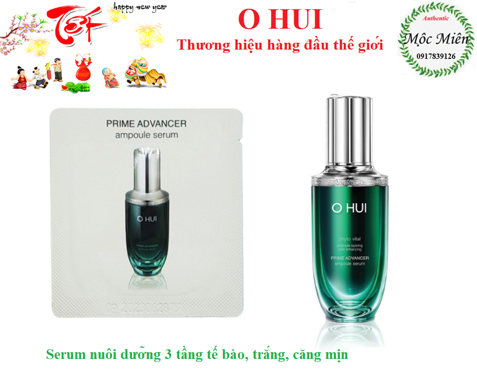 [29] Bao bì mới]Combo 10/30/60/120 gói tinh chất Ohui xanh chống lão hoá trắng sáng căng mọng Ohui Prime Advancer Ampoule Serum 1ml sample