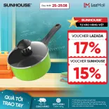 Nồi Quấy Bột Chống Dính SUNHOUSE SHG-MP14 - 14 cm - Không dùng được với bếp từ - Chống Dính Whitford (USA) - Hợp Kim Nhôm Truyền Nhiệt Nhanh - Truyền nhiệt siêu nhanh, giữ nhiệt tốt - Hàng Chính Hãng