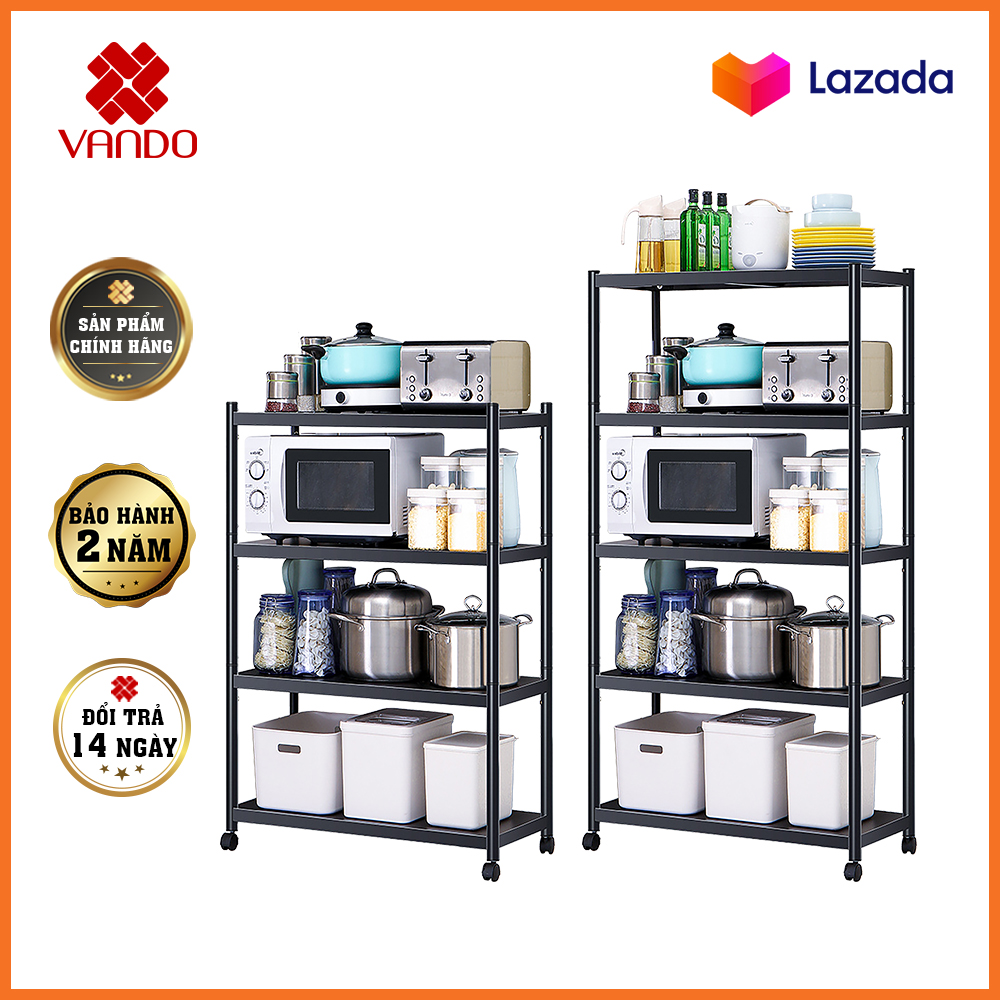 [ 𝐒𝐈𝐙𝐄 𝐓𝐎 𝟏𝟎𝟎 ] Kệ Để Đồ Đa Năng Sơn Đen Cao Cấp VANDO, Giá Để Đồ Nhà Bếp, Phòng Tắm, Kệ Trang Trí Gia Đình