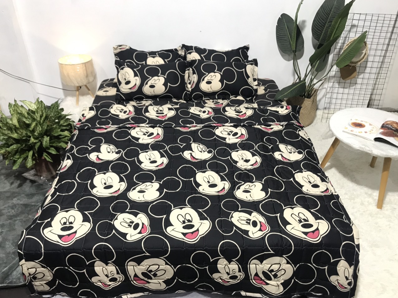 Set Ga Gối 3 món siêu cute ( 01 ga chun + 2 vỏ gối nằm ) chất liệu cotton blend mềm mát không nhăn không xù lông