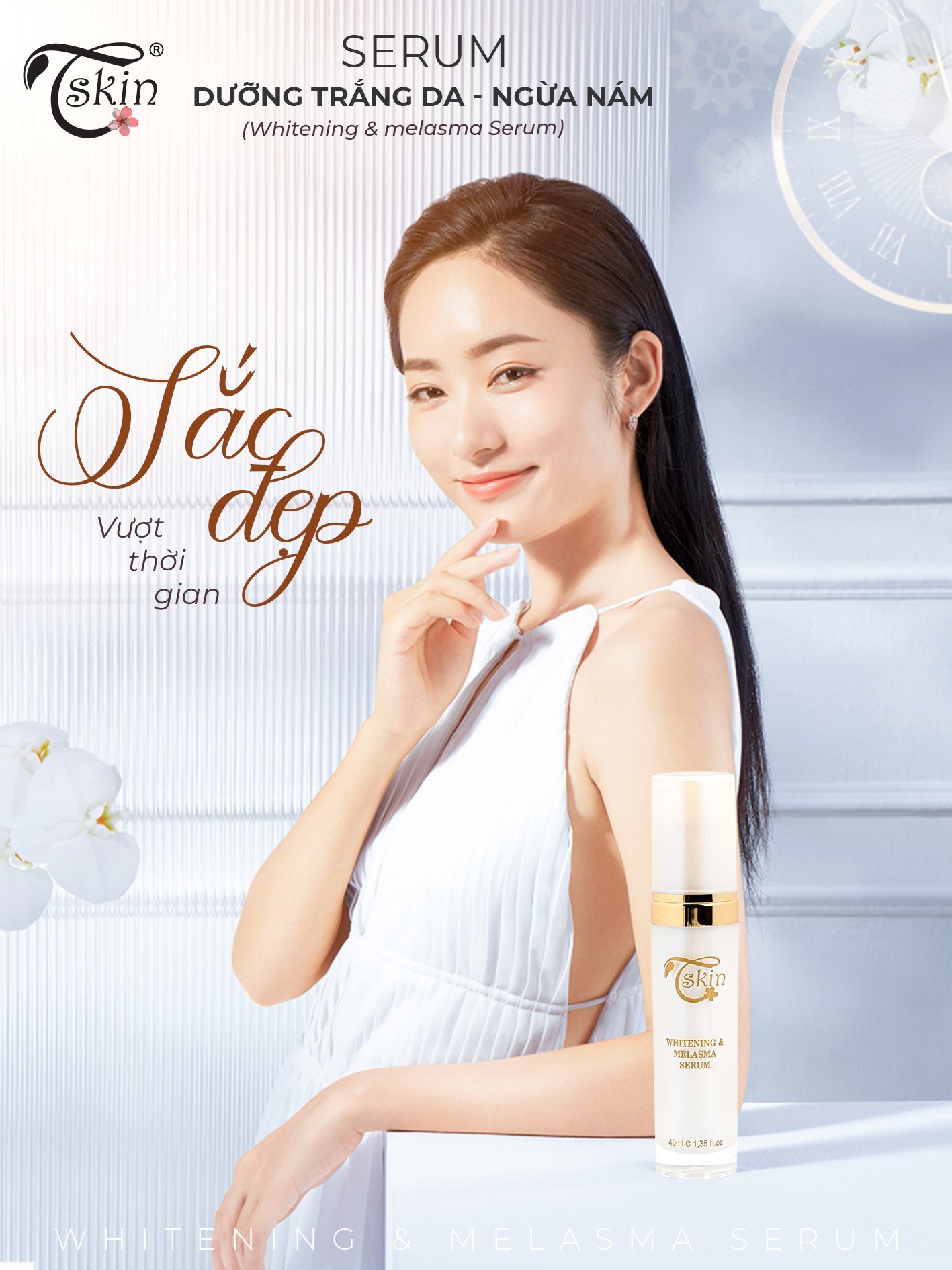 Serum dưỡng da ngừa nám, phục hồi dưỡng ẩm trắng mịn cao cấp Tskin