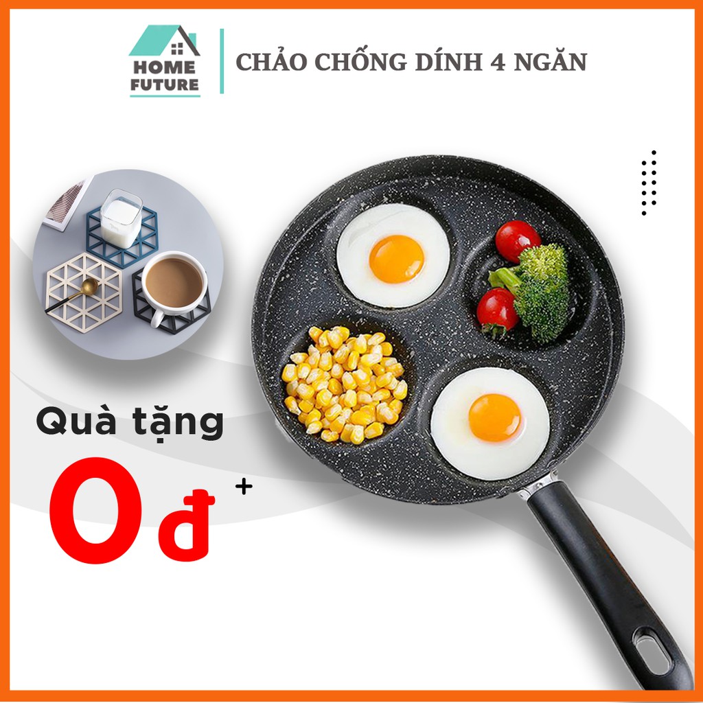 Chảo chống dính 4 ngăn ssgp cao cấp, chảo chiên trứng ốp la 4 ngăn tiện dụng
