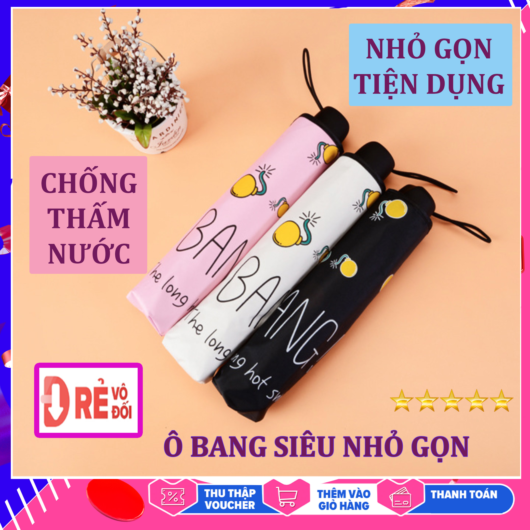 Ô Vải Dù Cao Cấp Chống Tia UV Không, Dù Che Nắng Giá Rẻ - Chất liệu Chống Nước Chống Bụi, Thiết Kế Trang Nhã, Đẹp - Ô Che Nắng Che Mưa Thời Trang, Ô Dù Ngắn Gấp Gọn Loại Tốt, Ô Dù Cầm Tay Du Lịch - More2Love