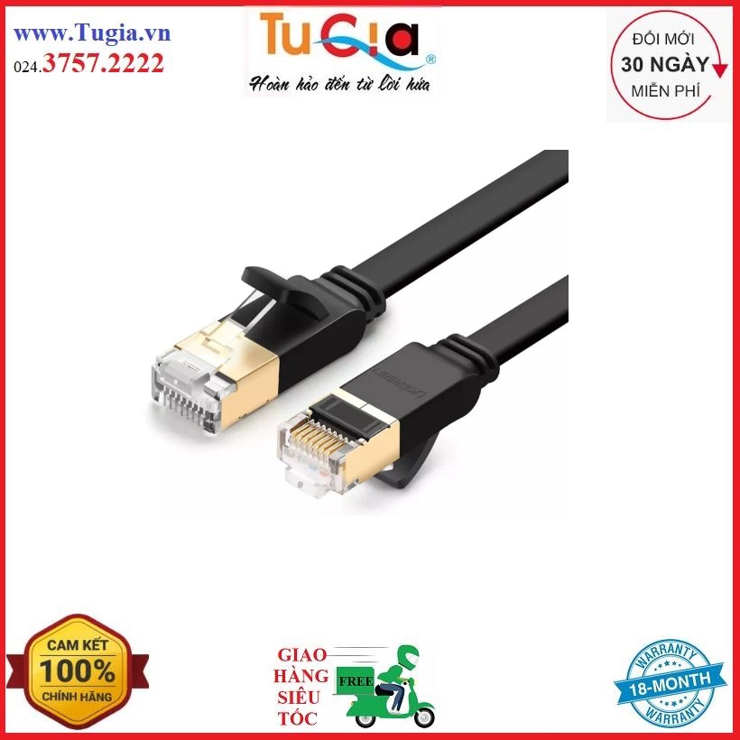 Cáp mạng 2 đầu đúc cat7 utp patch cords dạng dẹt - dài 5m - ugreen nw106 - 11263 - hàng chính hãng