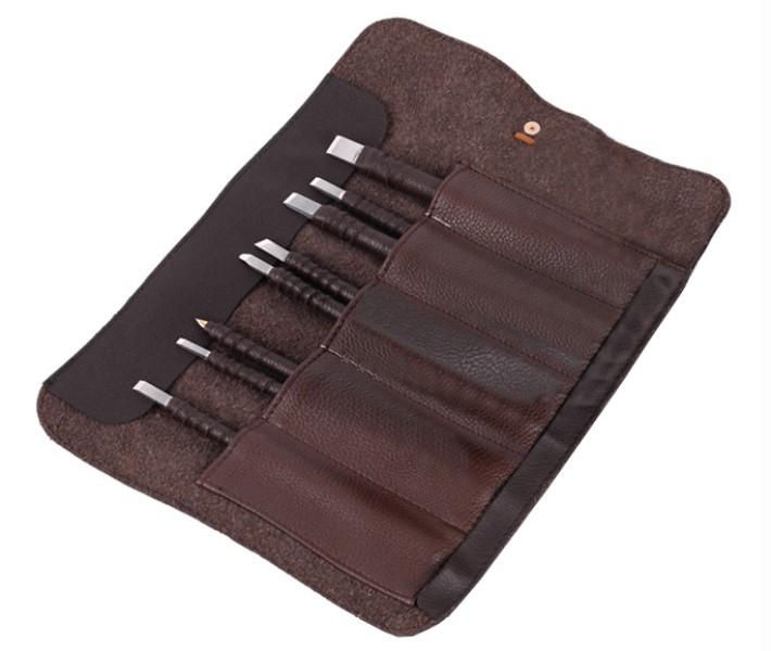 Bộ 8 dao tiện khắc trổ gỗ cao cấp vỏ đựng bao da