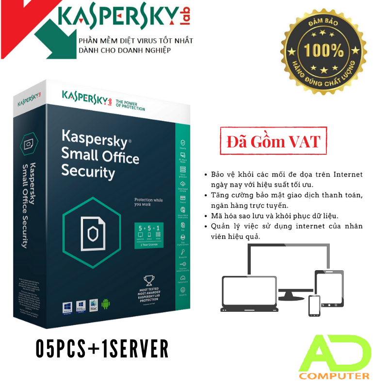 Kaspersky Small Office Security 05Pcs+1Server cho doanh nghiệp nhỏ - BH chính hãng 12T