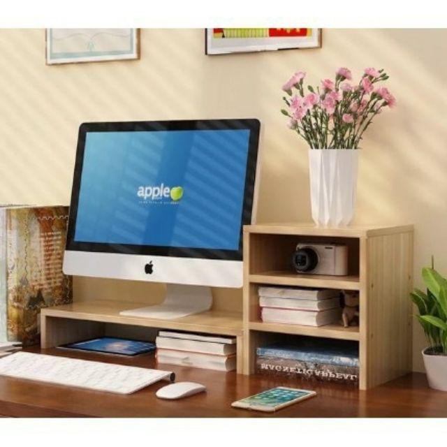 KỆ ĐỂ MÁY TÍNH - Kệ gỗ để màn hình máy tính, laptop nâng cao màn hình chống gù lưng, chống đau vai, kệ máy tính để bàn