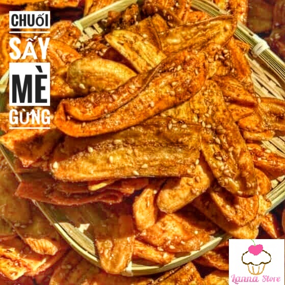 Chuối sấy mè gừng giòn - túi 400gram