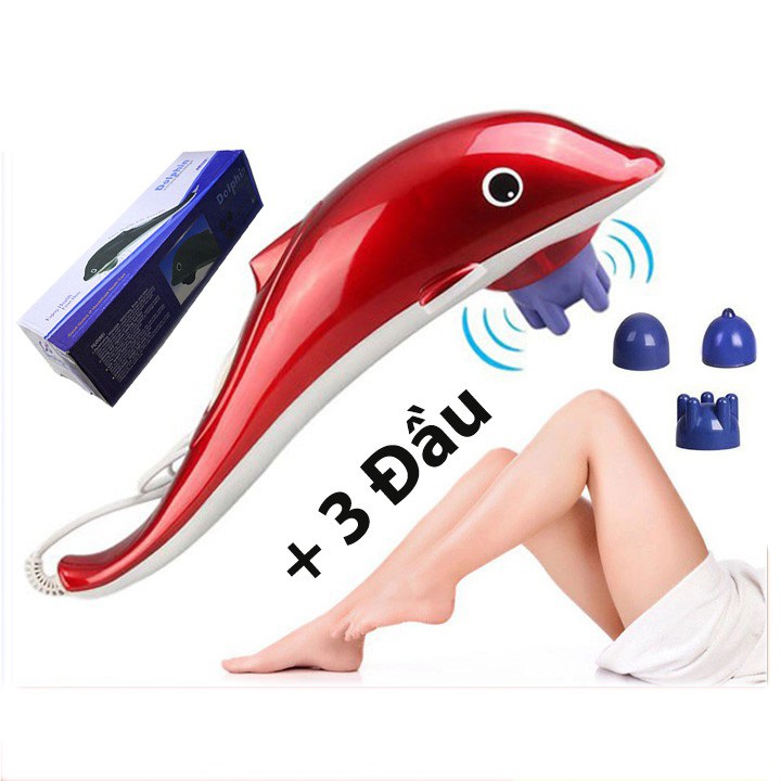 Máy massage cầm tay cá heo búa rung hồng ngoại nhật bản massage toàn thân thư giản sau ngày dài mệt mỏi
