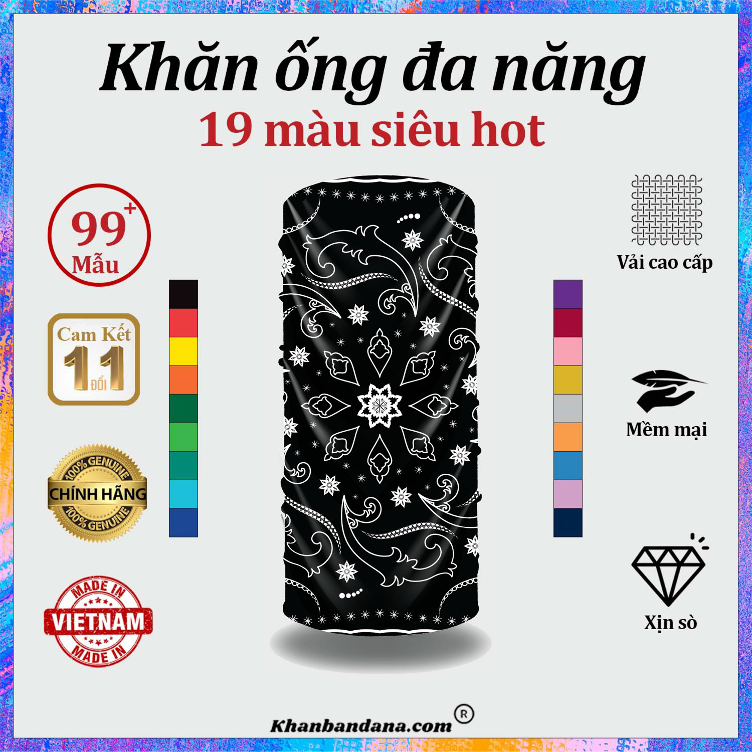 Khăn ống đi biển 19 màu - khăn ống đa năng đi nắng, đi phượt, bịt mặt nam nữ - xịn sò độc lạ