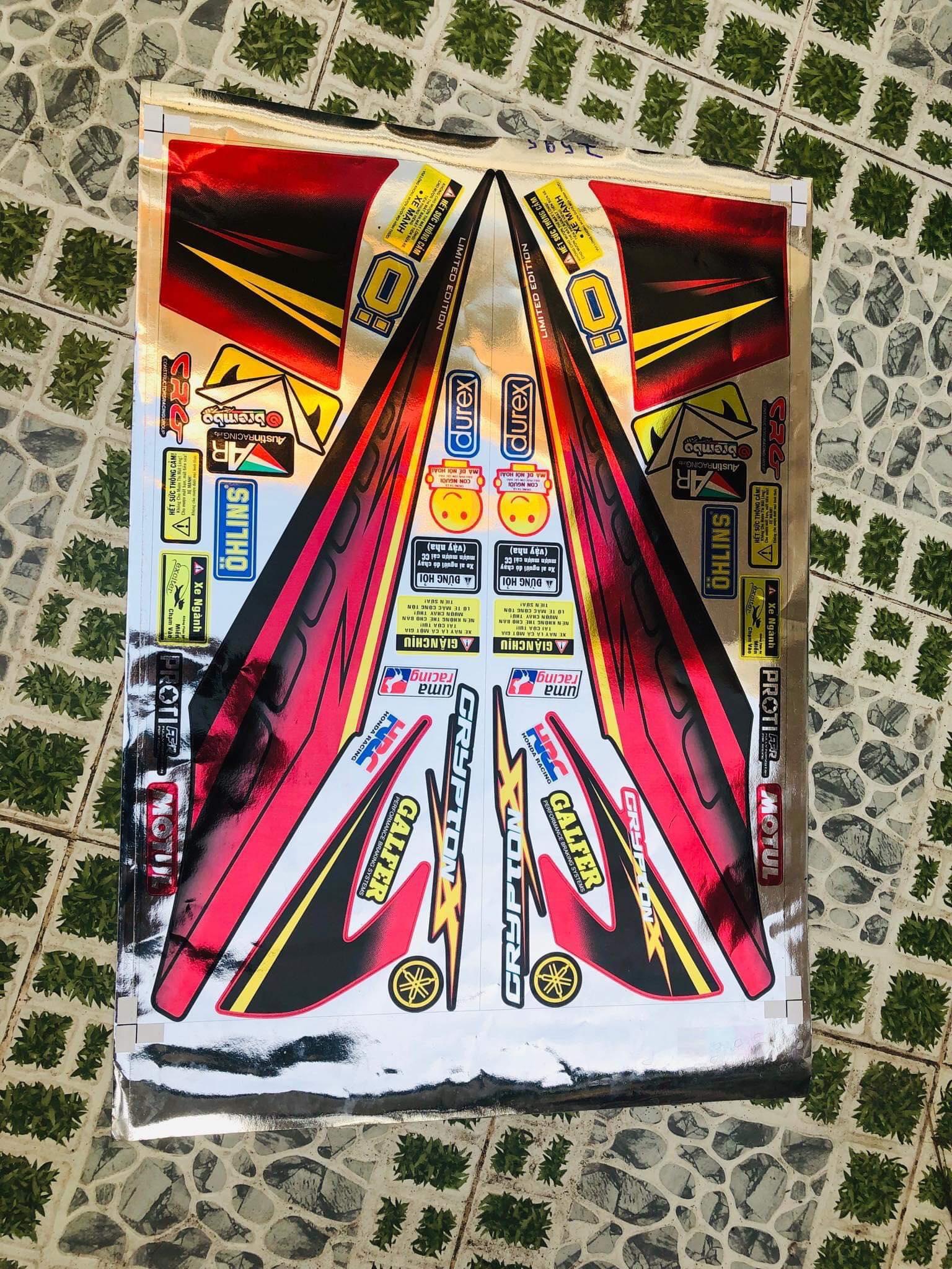 [ QUÍ KHÁCH VUI LÒNG MANG TEM RA TIỆM CHO THỢ DÁN] TEM RỜI EX 2010 NANO ĐỎ ĐEN  CROM