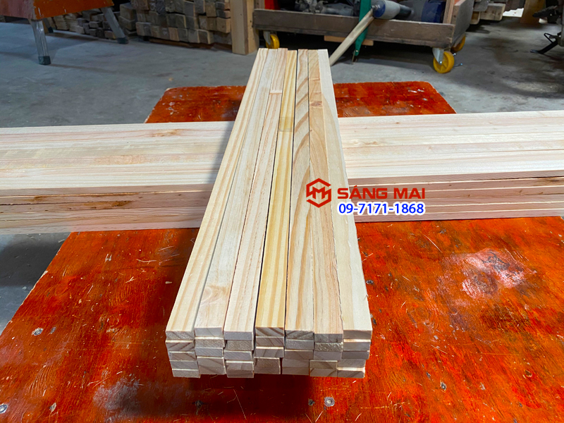 [MS117] Combo 10 thanh gỗ thông 1cm x 2cm x dài 80cm + láng mịn 4 mặt