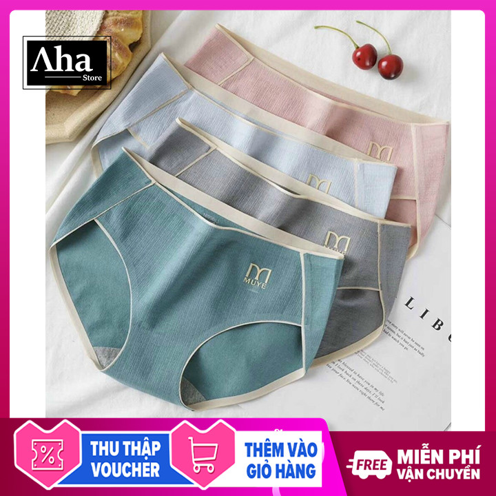Combo 5 quần lót nữ cotton gân Muye KHÁNG_KHUẨN chất lượng cao QC08 Aha