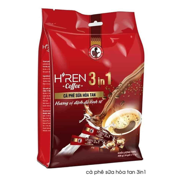 Cà phê sữa hòa tan h"ren 3in1 17gram