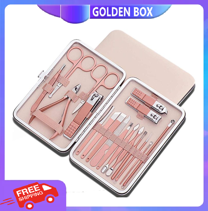 Bộ bấm móng tay chân 18 món tiện dụng, nhỏ gọn - bộ dụng cụ làm móng, bộ kềm cắt tỉa móng đa năng