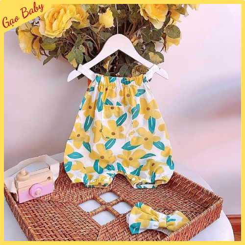 Body jumpsuit, body đùi, body liền thân cho bé gái siêu xinh - tặng kèm turban